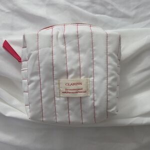 Clarins Quilted Eco-Conscious Makeup Bag Pouch